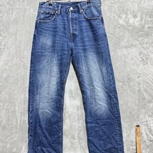 Gap '90s Loose Fit Jeans Mens 30x32 Blue Whiskering Denim Mid Rise Straight Leg